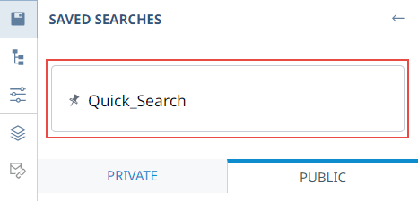 Saved Searches window showing a default search.